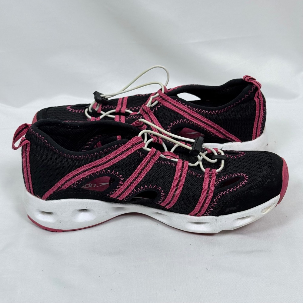 Speedo Womens Water Shoes Size 8 Black Pink Swim Hiking Quick Lace - Picture 7 of 11